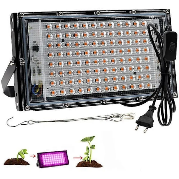 100W Växtlampa Fullspektrum LED-lampa för växter, fullspektrum LED-växtlampa för inomhusväxter, hydroponisk odling, grönsaker och blommor