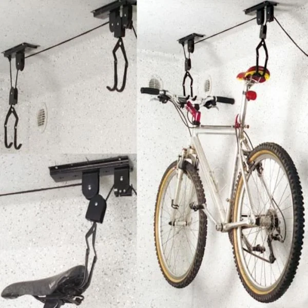 Stötta cykelupphängning - ProPlus - 730915 - Svart - Maxvikt 20 kg - För tak upp till 4m