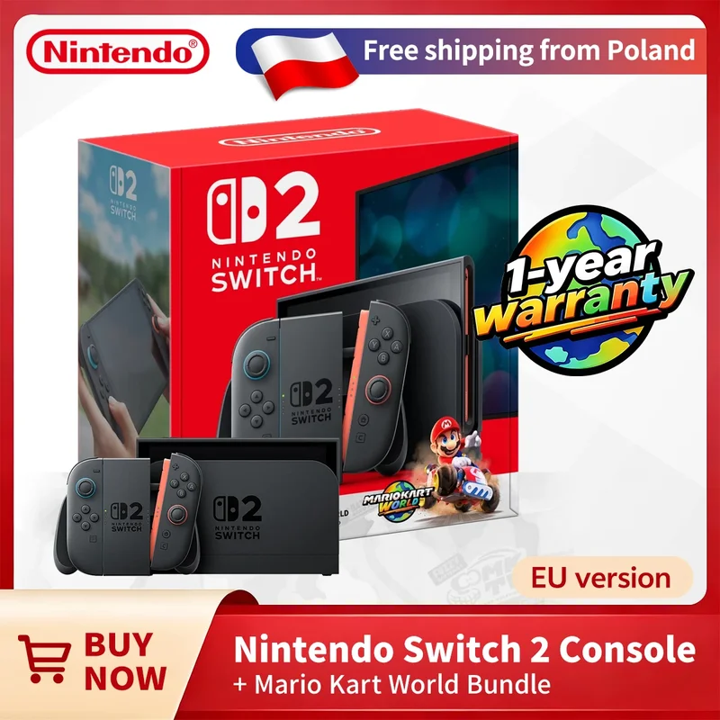 AliExpress - Console de jeu portable Nintendo Switch 2 + Mario Kart World Bundle, écran LCD 7,9 pouces, console de jeu portable NS2, design magnétique