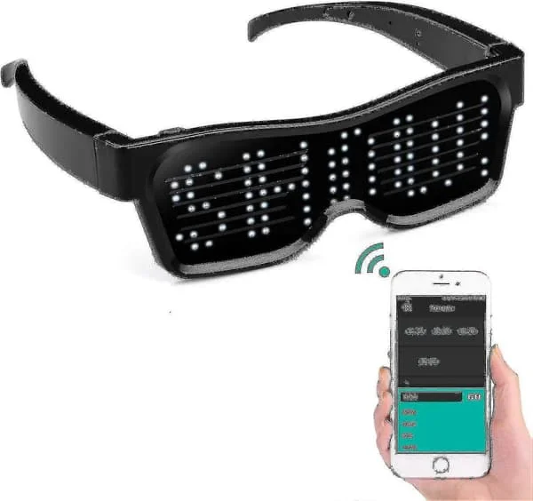 LED Briller Bluetooth App Forbundet LED Display Smart Briller DIY Funky Briller [DB]