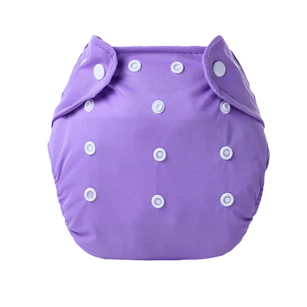 Stofble Diaper Polyester Fiber Tryklås Design Justerbar Lækagesikker Vaskbar Lommeble til Aldre 0 til 1,5 År Lilla