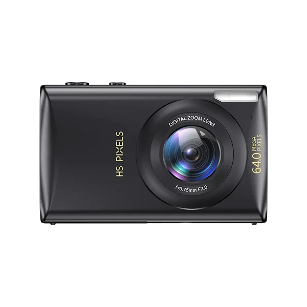 Multifunktionel musik- og rejsekamera til rejser, vlogging og selfies - 64MP fotos, 4K video, indbygget MP3, 1200mAh batteri, kompakt PC+ABS design Bl