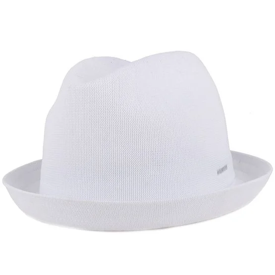 Kangol - Weiss fedora Hut - Tropic Player White Fedora @ Hatstore - Hut aus Tropic-Gewebe in Weiss, Größe XL