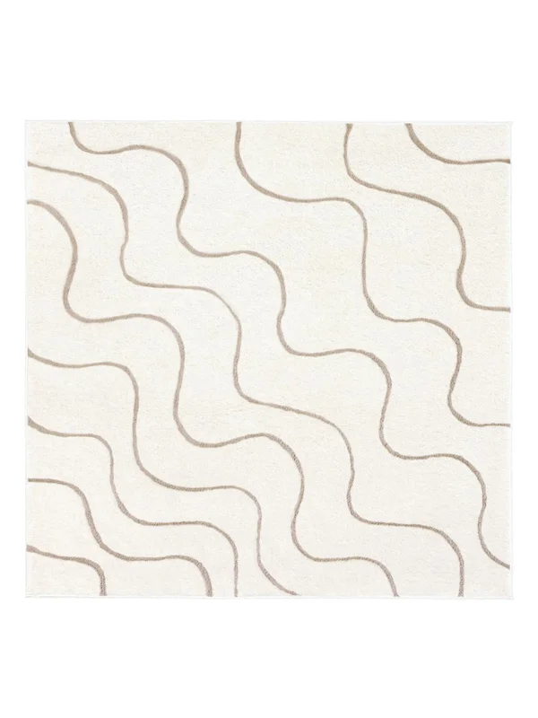 Whisper 240X240 Grande Blanco/Beige Cuadrada Alfombra