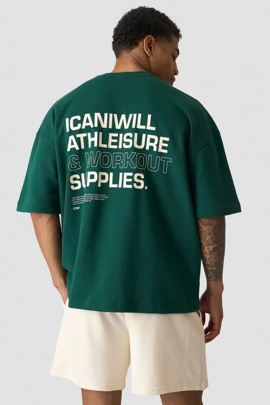 ICANIWILL - Everyday Oversized Terry T-shirt M Northern Green - Herr - Träningskläder från ICIW
