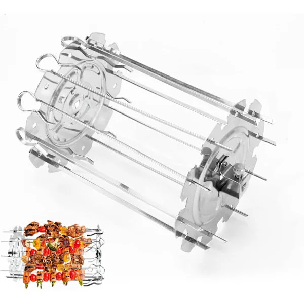 Roterande Kebab Rostfritt Stål Rotisserie Spett, Maker Grill Inkluderar 10 Spett Passar
