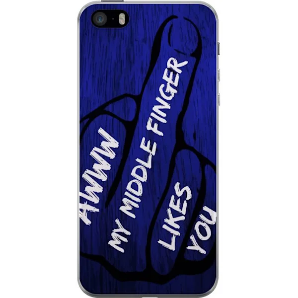 Kompatibel Mobilcover til Apple iPhone SE (2016) Blåt tekstdesign med attitude og kraftfuld typografi, der skaber et modigt og udtryksfuldt indtryk