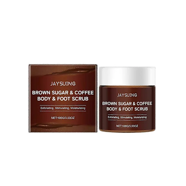 Farinsocker Kaffe Kroppsskrubb - Återfuktande Exfolierande Kroppsskrubb, Ansikte, Händer, Fötter - Bekämpar Fina Linjer, Rynkor Akne, Skonsam 
