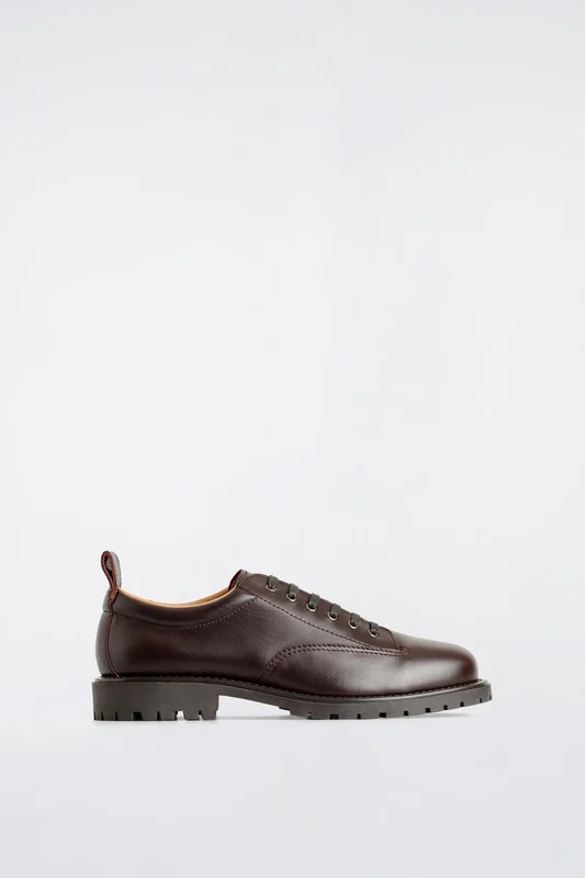 COS Men's Chunky Leather Derby Shoes in Brown