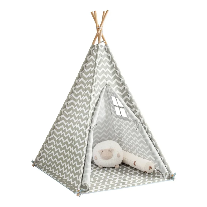 AliExpress - SoBuy OSS03 Tipite tente tente de jeu tente pour enfants 1 porte et 1 fenêtre Playhouse tente pour enfants indien blanc/gris