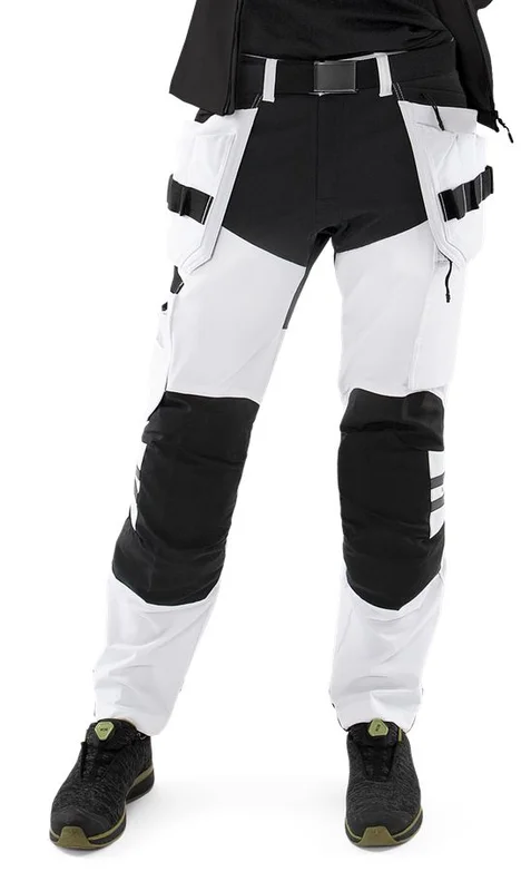 Arbetsbyxor Fristads Herr Hantverkarbyxa stretch 2760 GLWS, Vit/Svart Arbetskläder