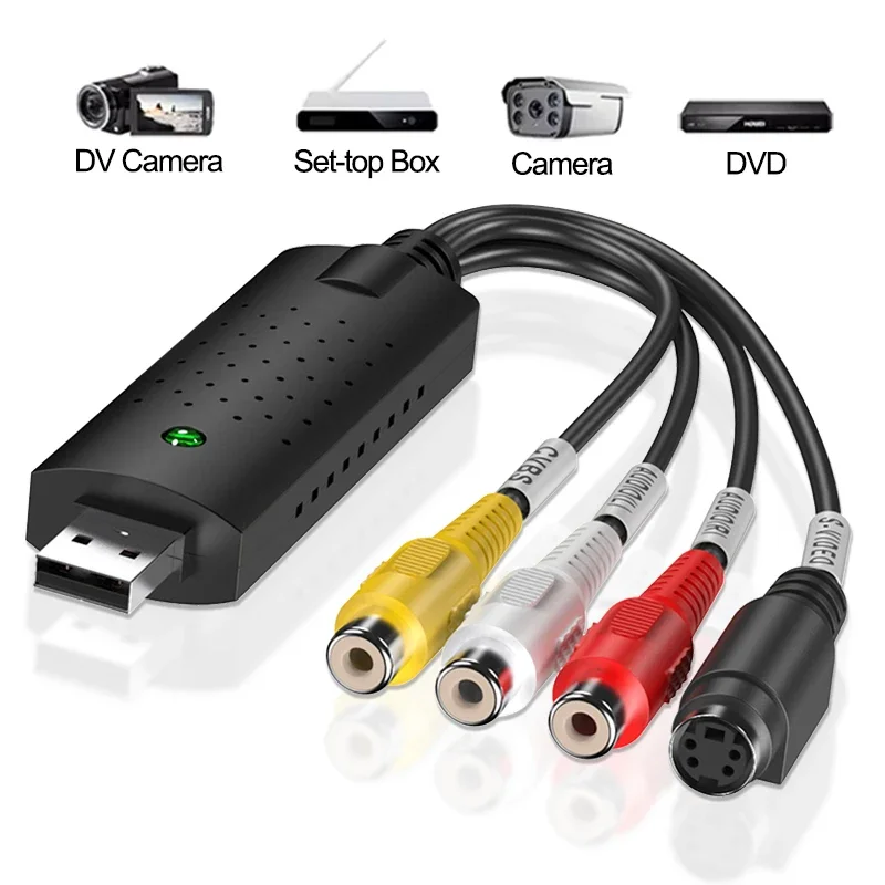 AliExpress - USB2.0 Audio Video Capture Card Adapter USB 2.0 zu RCA VHS TV DVD VCR Video Capture VHS zu Digital Konverter für Mac PC TV DVD