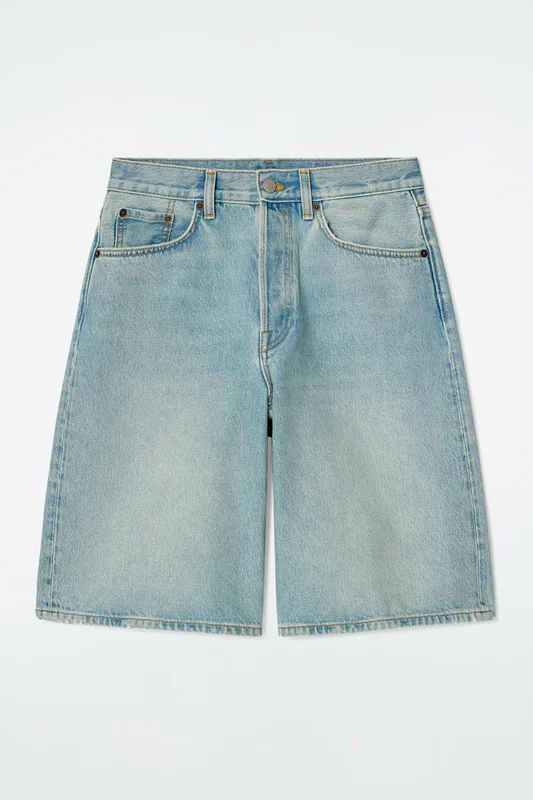 COS Women's Longline Denim Shorts in Blue