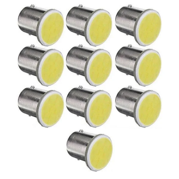 10st Vita 1156 BA15S P21W Led Bil LED 1156 Lampa COB 12 SMD 12V Spänning