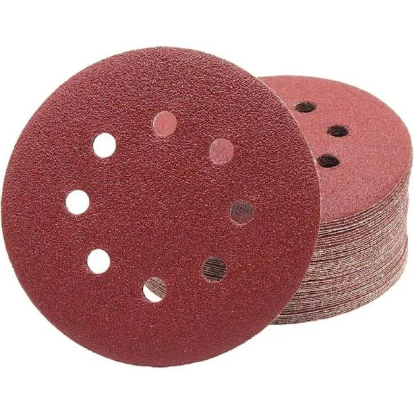 Professionella slippapper 50 stycken 8 hål Ø 125 mm 80 korn för excenterslipmaskiner Slippapper Slipskivor (P80)
