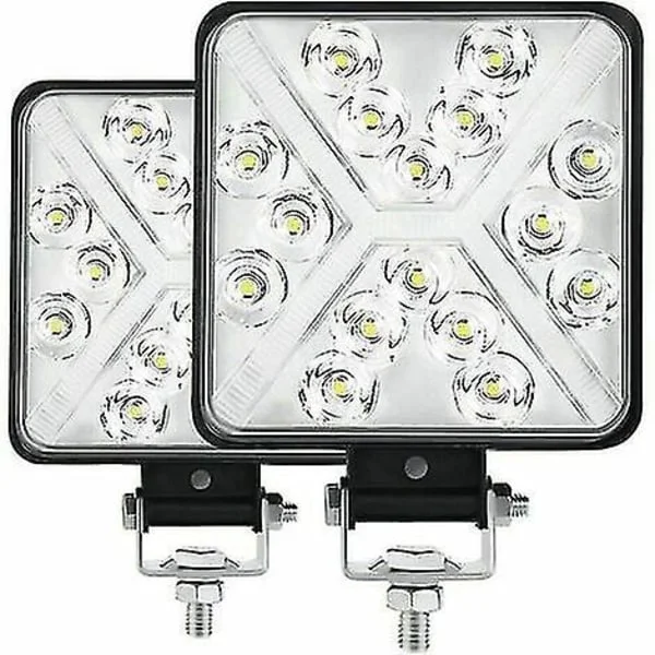 Par 4 Led Traktor Arbetslampa 48w 8000lm 6000k Led Strålkastare 4x4 Ip67 Extraljus Led Motorcykel Fyrkantig 8d Lins Extremt Hög Ljusstyrka För