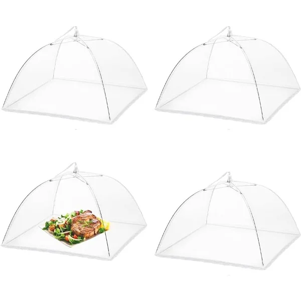 Flughuva - 4 st Mattskydd Överdrag Vikbart Pop-up Paraply Nät Tält Mesh Material För Mat, Frukt, BBQ Insekt Perfekt 33*33cm(12")_yu