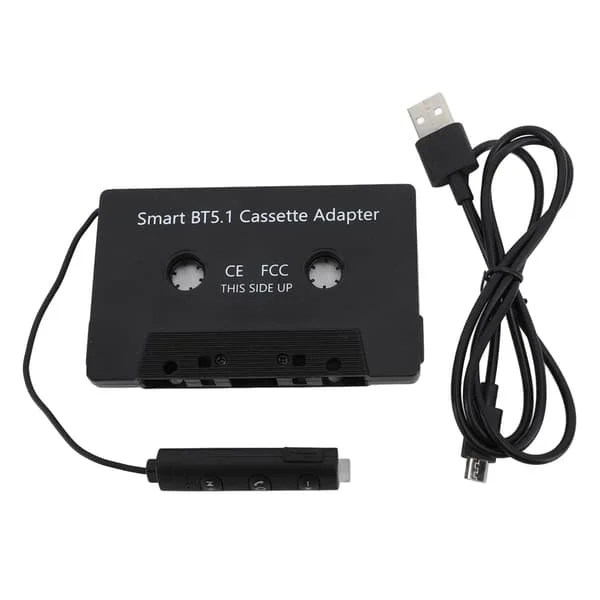 Bluetooth 5.1 Kassett till AUX Adapter Trådlös Bil Lastbil Ljudkonverterare DC 5V