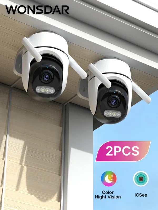 AliExpress - WONSDAR 2 stücke PTZ Kamera Outdoor IP Kamera Video Überwachung WiFi Kamera Home Security Schutz Bewegungserkennung Alarm iCsee
