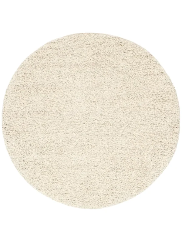 Flossteppe Ensfarget Aris Off White Rundt Lite Oeko-Tex