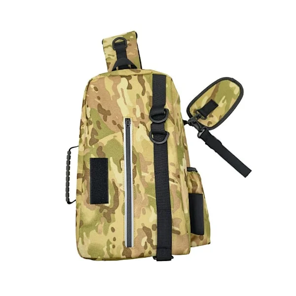 Multifunctional Outdoor Fishing Bag - Waterproof Waist Bag for Fishing Rod and Fishing Gear Khaki Camouflage Khaki Camouflage