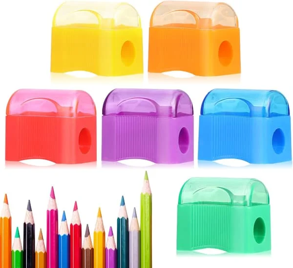 Bulk Miniature Pencil Sharpeners – Assorted Colors – Handheld Plastic Pencil Sharpeners for Classroom, School, Office, Kids' Parties