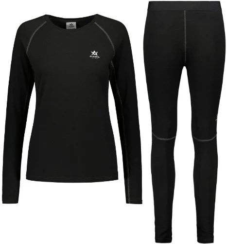 Alaska Superior Merino Base Layer naisten kerrasto, musta