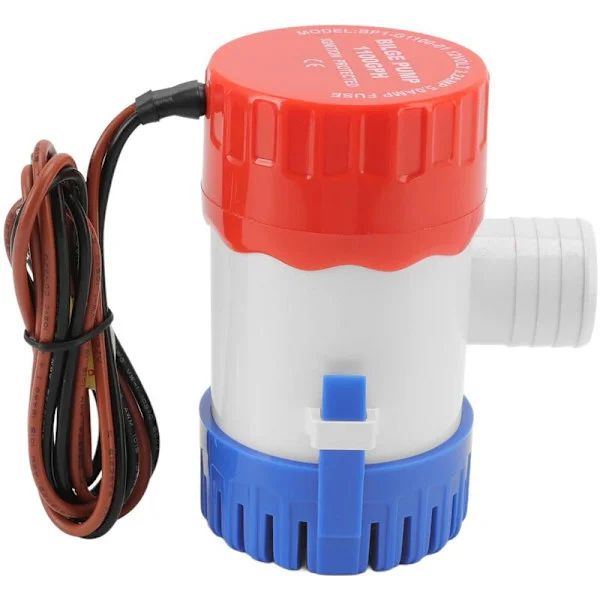 Non-automatic plastic bilge pump with water cooling, submersible marine water pump for pool, spa, boat bilge pump (1100 GPH 12V)
