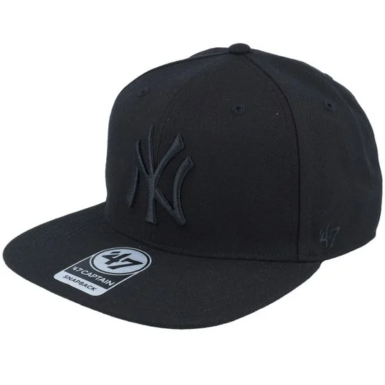 47 Brand - New York Yankees No Shot Captain Black Snapback Snapback Black Cap - MLB @ Hatstore