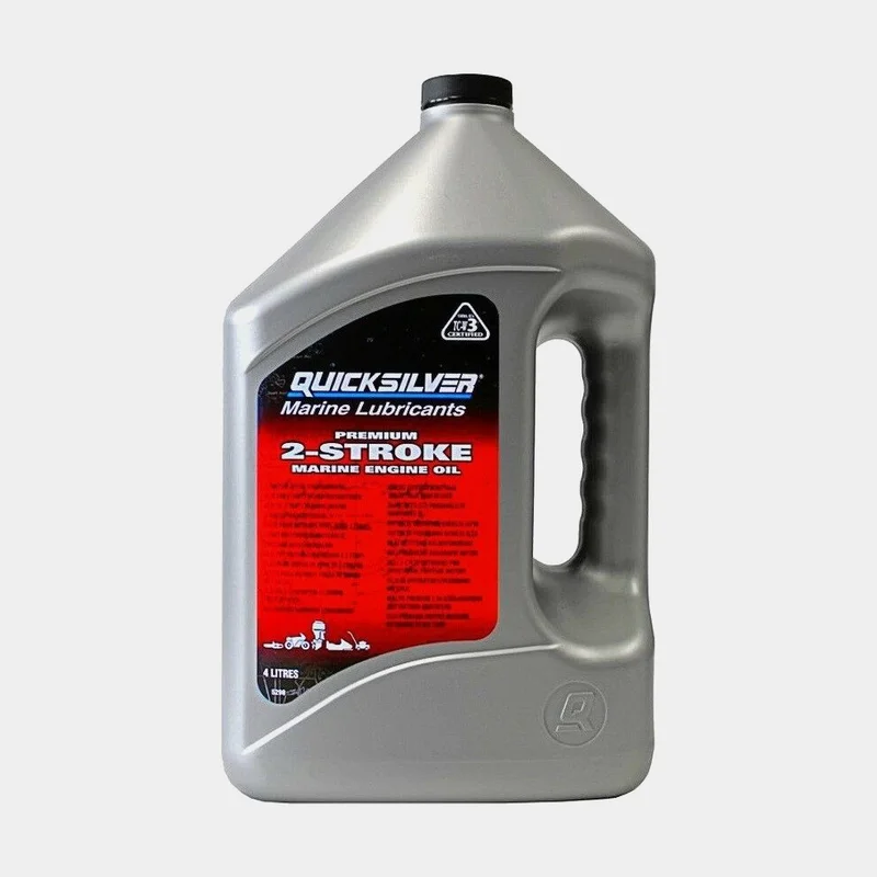 Huile minérale pour hors-bord 2-temps Quicksilver Premium 2-Stroke Engine Oil, NMMA TC-W3, 4 litres