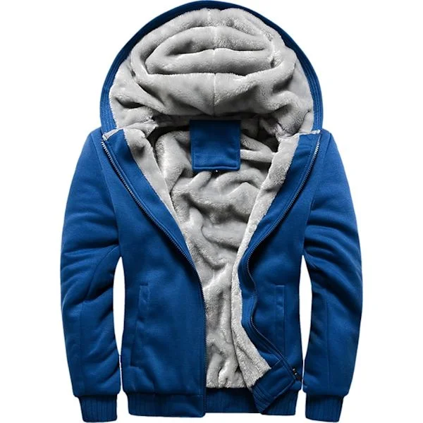 Miesten villapaita Thermal Sherpa -vuorattu pusero takit talvi treeni fleece huppari täysi vetoketju villa lämmin paksu takit päällysvaatteet 11blue L