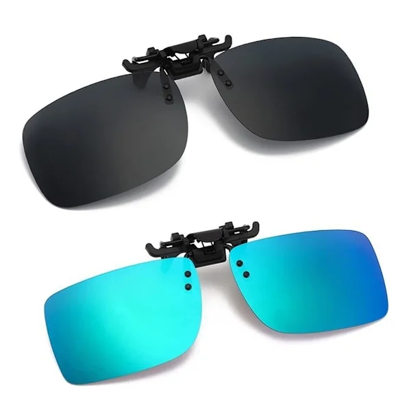 2 stk. Solbriller Clip On Briller Med Styrke Clip On Solbriller Polariseret Solbriller Flip Rimless Nærsynet