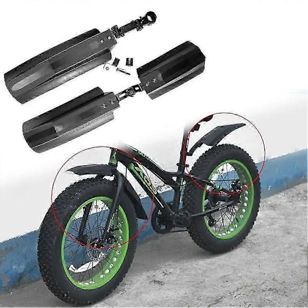 2 stk. Quick Release Snescooter Cykel Forreste Bageste Stænkskærm Fatbike Skærm til 26 tommer Fatbike Cykler Cykling Cykel Stænkskærme
