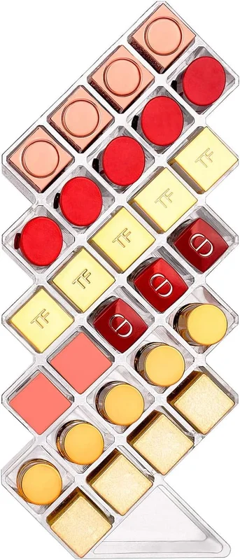 Læbestift Organizer og Opbevaring, Akryl Læbestiftholder Lipgloss Tårn Transparent Kosmetisk Display, 28 Slots Makeup Organizer til Toiletbord