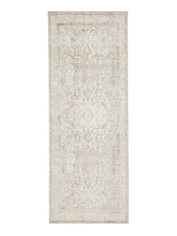 Wasbaar Vintage Elena Greige Loper Klein Oeko-Tex Vloerkleed