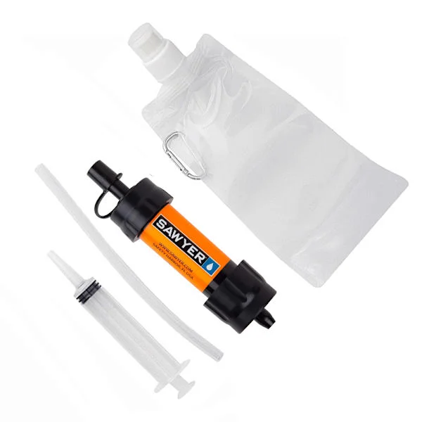 Mini vattenfilter Bärbart nödvattensfiltreringssystem Vandring Camping Sugrör Överlevnadsutrustning Nödberedskap (Orange 1-pack)