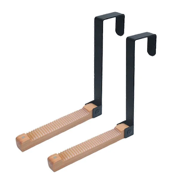 2-pack Door Drying Rack, Foldable Hanger for Door for Living Room, Bedroom, Bathroom - Portable & Versatile Black