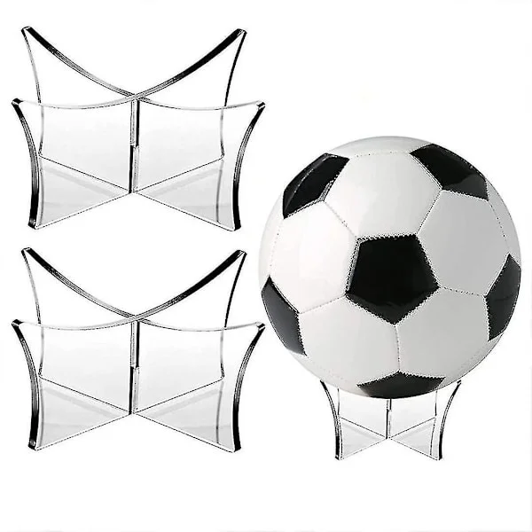 2 stycken bollhållare, basketbollställ fotbollsställ akryl boll displayställ fotboll akryl bollhållare ställ Gd