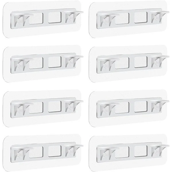 set med 8 självhäftande hyllstöd - ingen borrning krävs - förstärkt design - lämplig för köksskåp, bokhyllor, kartongskåp