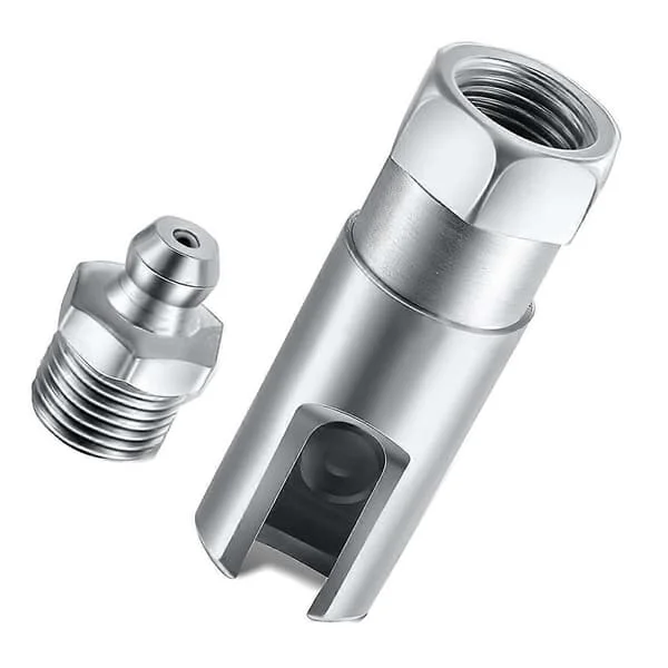 【NX】Smørenippel rett vinkel 90 grader push-fit rillet smørenippel