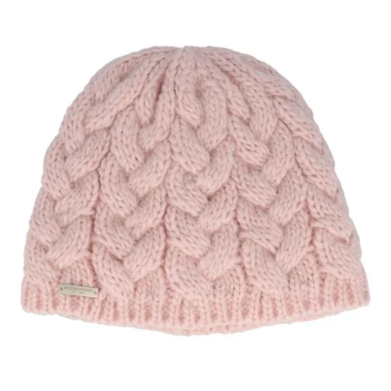 Seeberger - Beautiful Cabl knit Pink Beanie Knit Pink Beanie - @ Hatstore