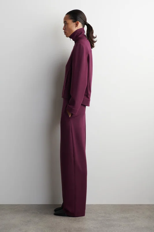 COS Women's Scuba Barrel-Leg Joggers in Red