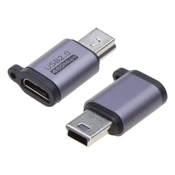 Micro USB till TypeC Mini USB-omvandlare Kontakt Stöd Laddning & Datasynkronisering 480Mb