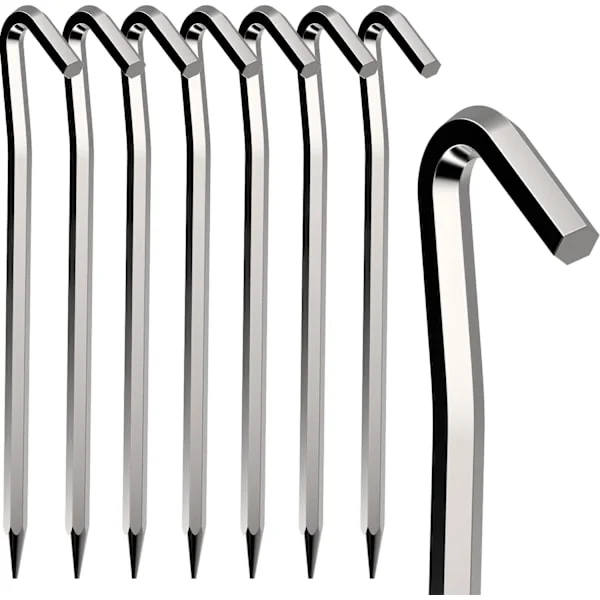 ent Teltplugger 8 STK 18cm Metall Kraftige Teltkroker Aluminium Legering Rustfrie Camping Telt Jordplugger for Presenning Fotballnett Partytelt 