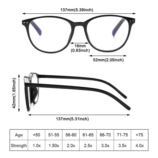 Progressive Multifocal Reading Glasses Blue Light Blocking Computer Glasses Black Red Strength 1.5 Black Red