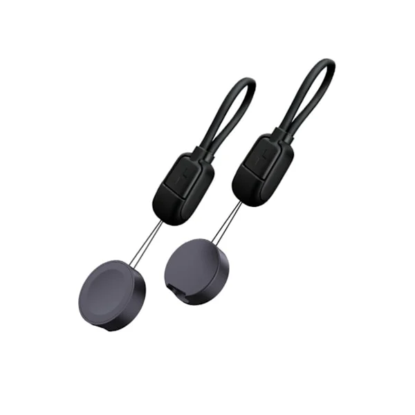 Bärbar laddare för Apple Watch med avtagbar kabel, PC+ABS hölje, kompakt rese-laddare, kompatibel med Apple Watch Series 1-11, 5V 1A USB Black