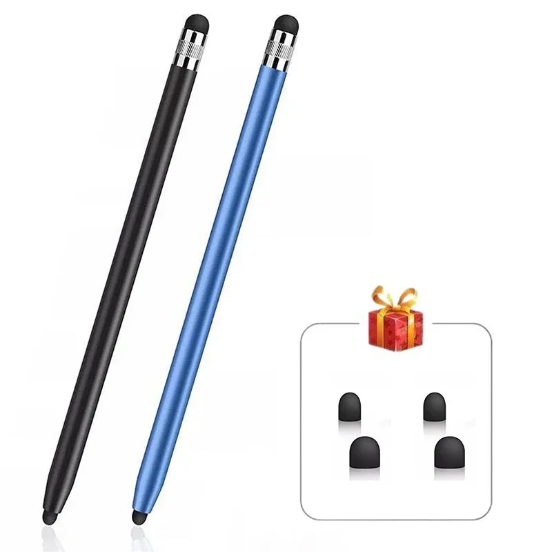 AliExpress - Touch Pen voor tablet Universele potlood Capacitieve stylus Dubbele dubbele siliconen kop voor iPad Android Smart Phone