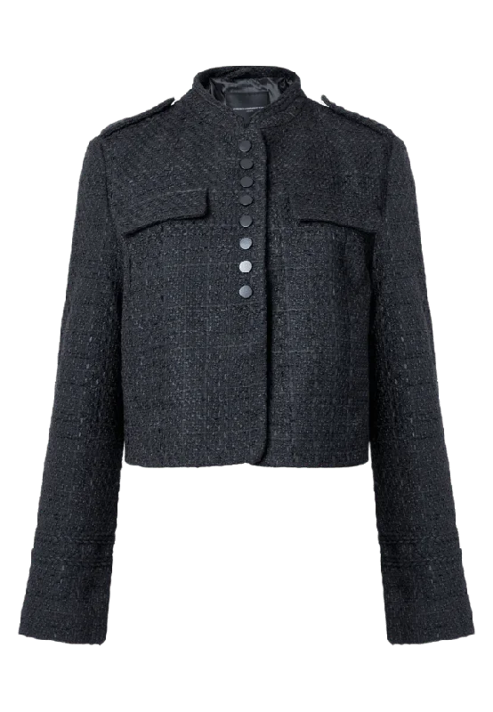 French Connection Felice Tweed Jacket Jackor Dam Svart M