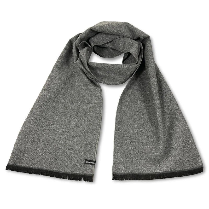 Metro | Grey Blended Fabric Solid Dress Scarf for Men - Winter Scarves