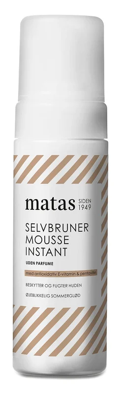 Spar 25% • Køb 2, Matas Striber Selvbruner Mousse Instant Uden Parfume 150 ml, Hudpleje, Solcreme & Solpleje, Selvbruner